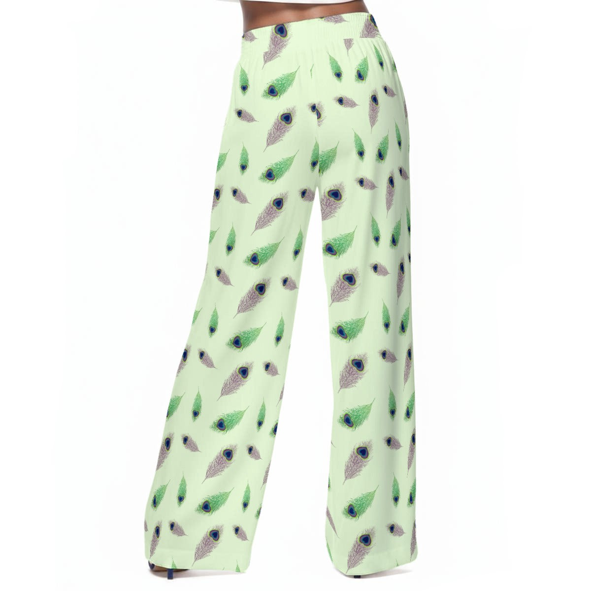 Guloya's Feathers Casual Wide-Leg Pants | 100% Rayon