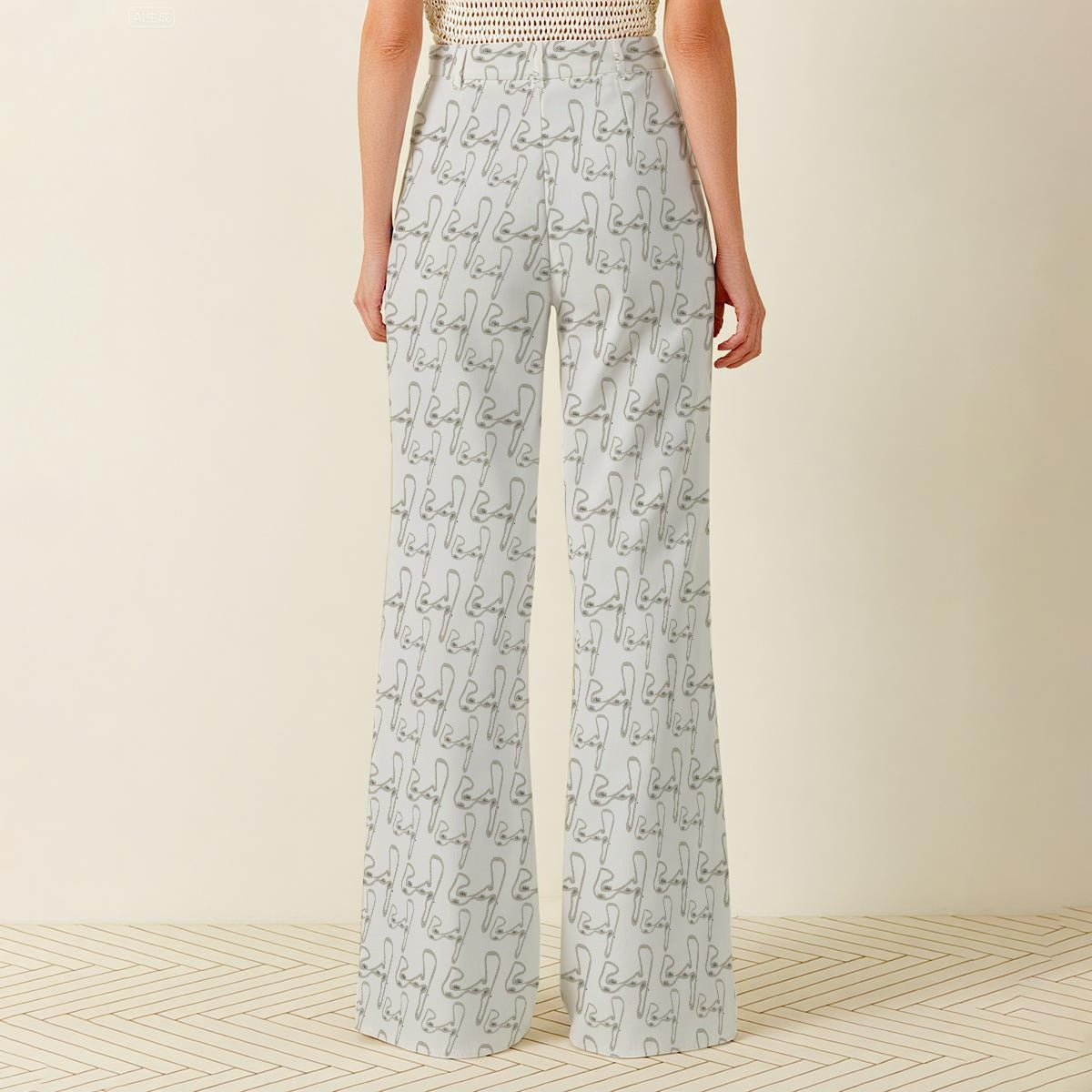 Zandvoort Gray Tulips WideLeg Pants