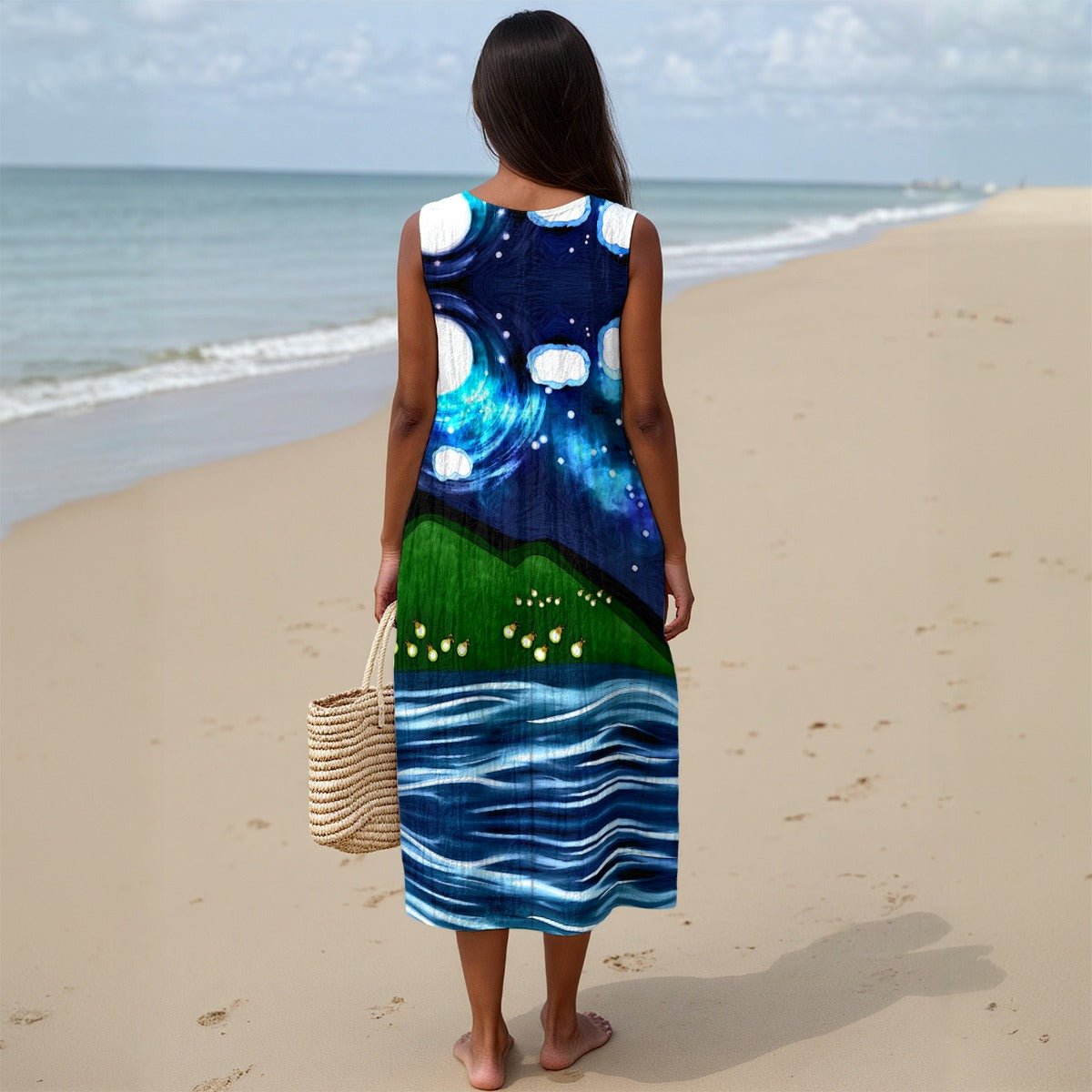 Cocuyos Sleeveless Cotton Slub Dress