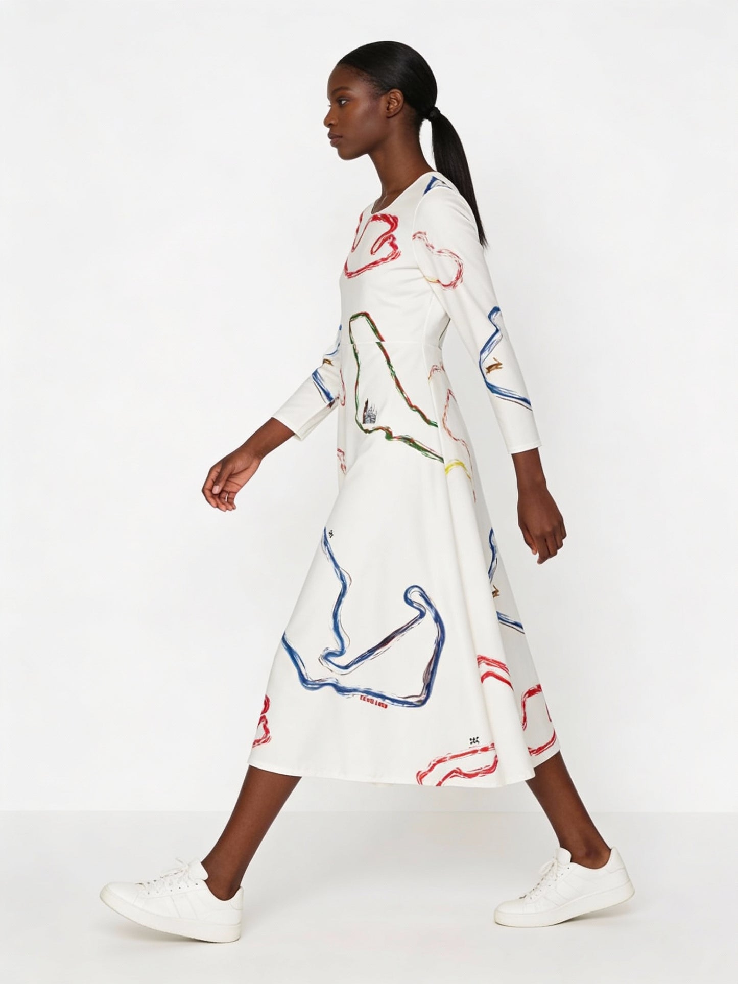 1950 Plain Women's Long Sleeve Dance Dress