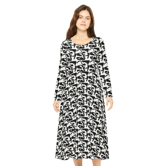 Vestido Tracks Mix BNW | Manga larga