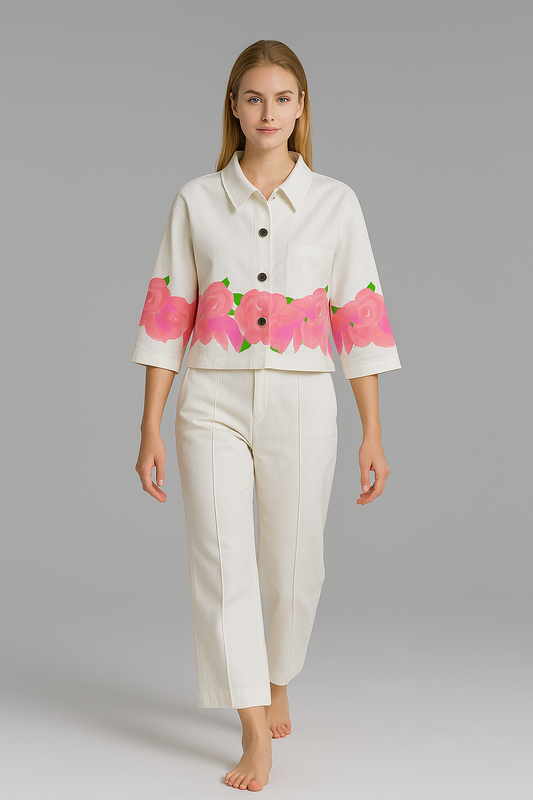 Rosas y Peces Cropped Jacket