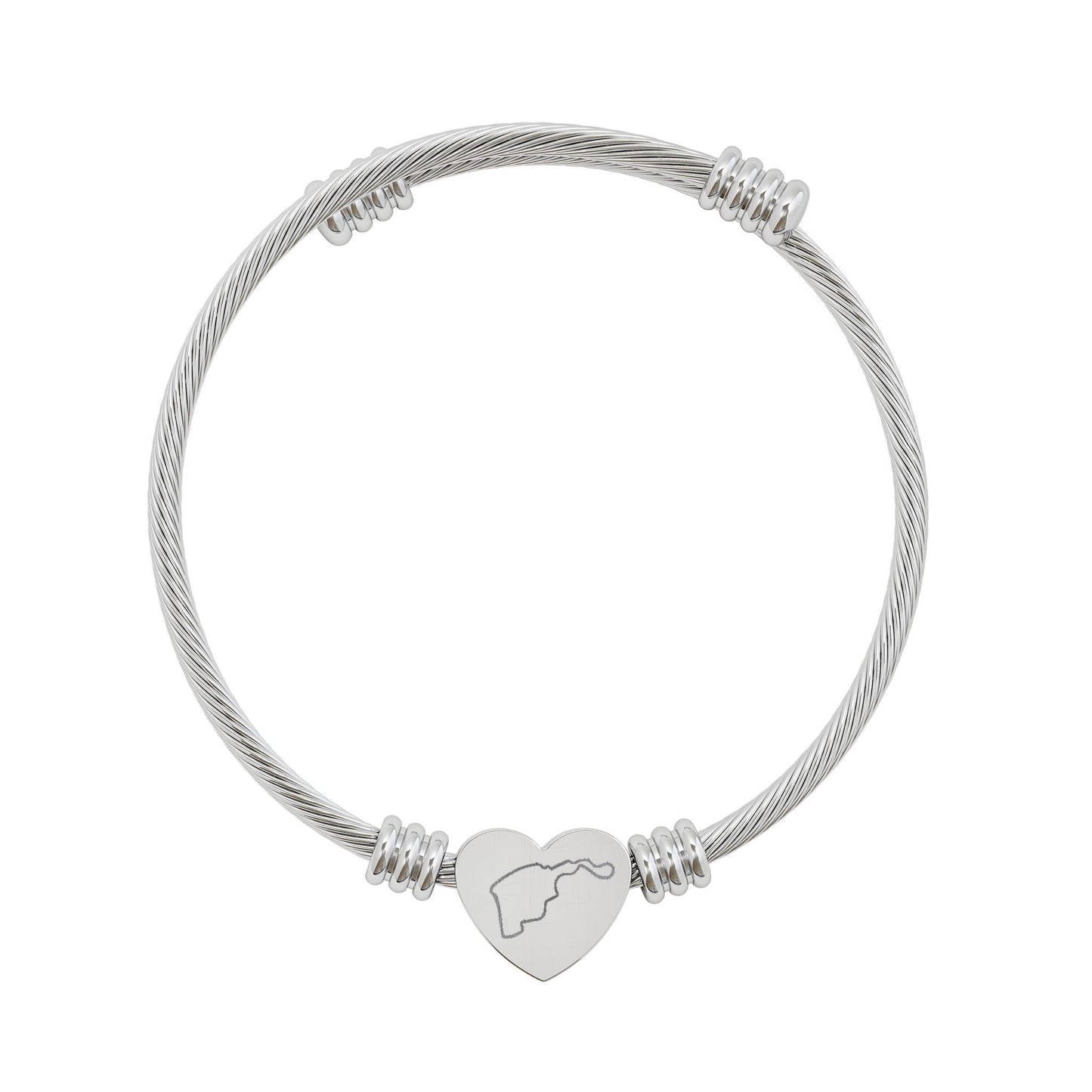 Madriding Heart Cuff Bracelet (Engraving) | Personalization Available