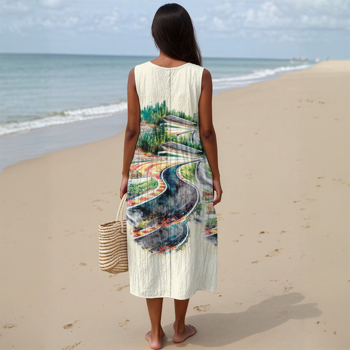 Eau Rouge Sleeveless Cotton Dress With Pocket