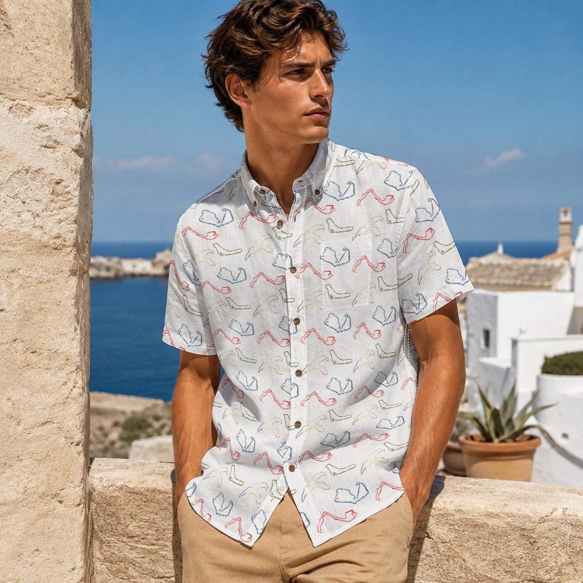 1950 Tracks Men Cotton Shirt