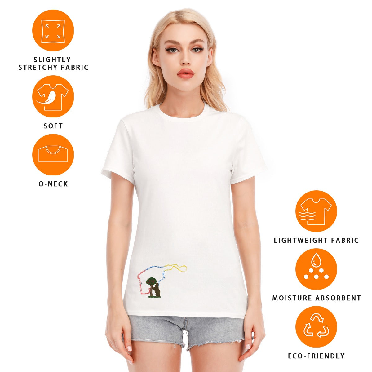 MadridRing Women's Round Neck T-Shirt | 190GSM Cotton