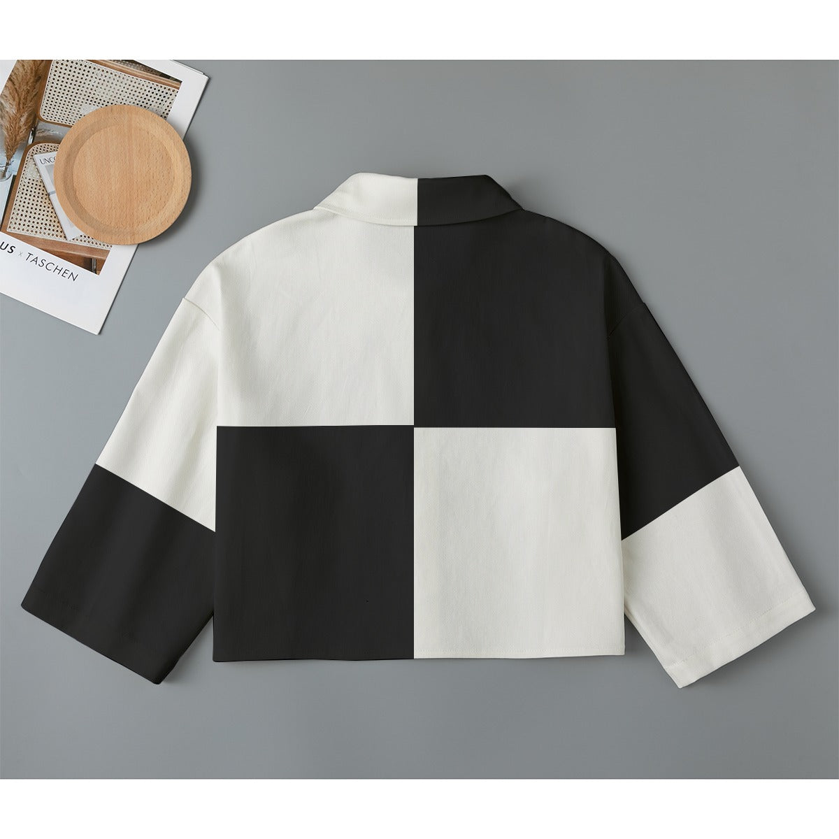 Big Checkered Women's Cropped Jacket | Cotton