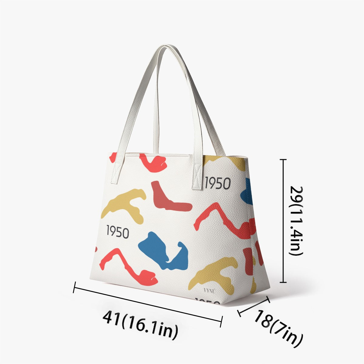 1950 PU Leather Tote Bag
