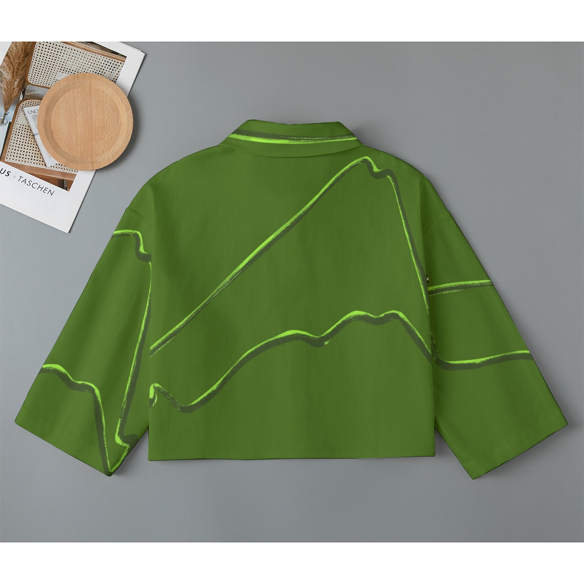 Mexico Flowers Cropped Cotton Jacket