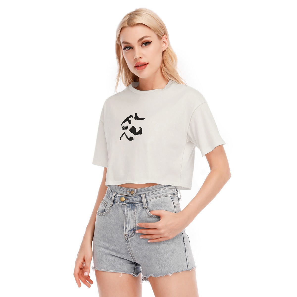 1950 Black N' White Cropped T-Shirt