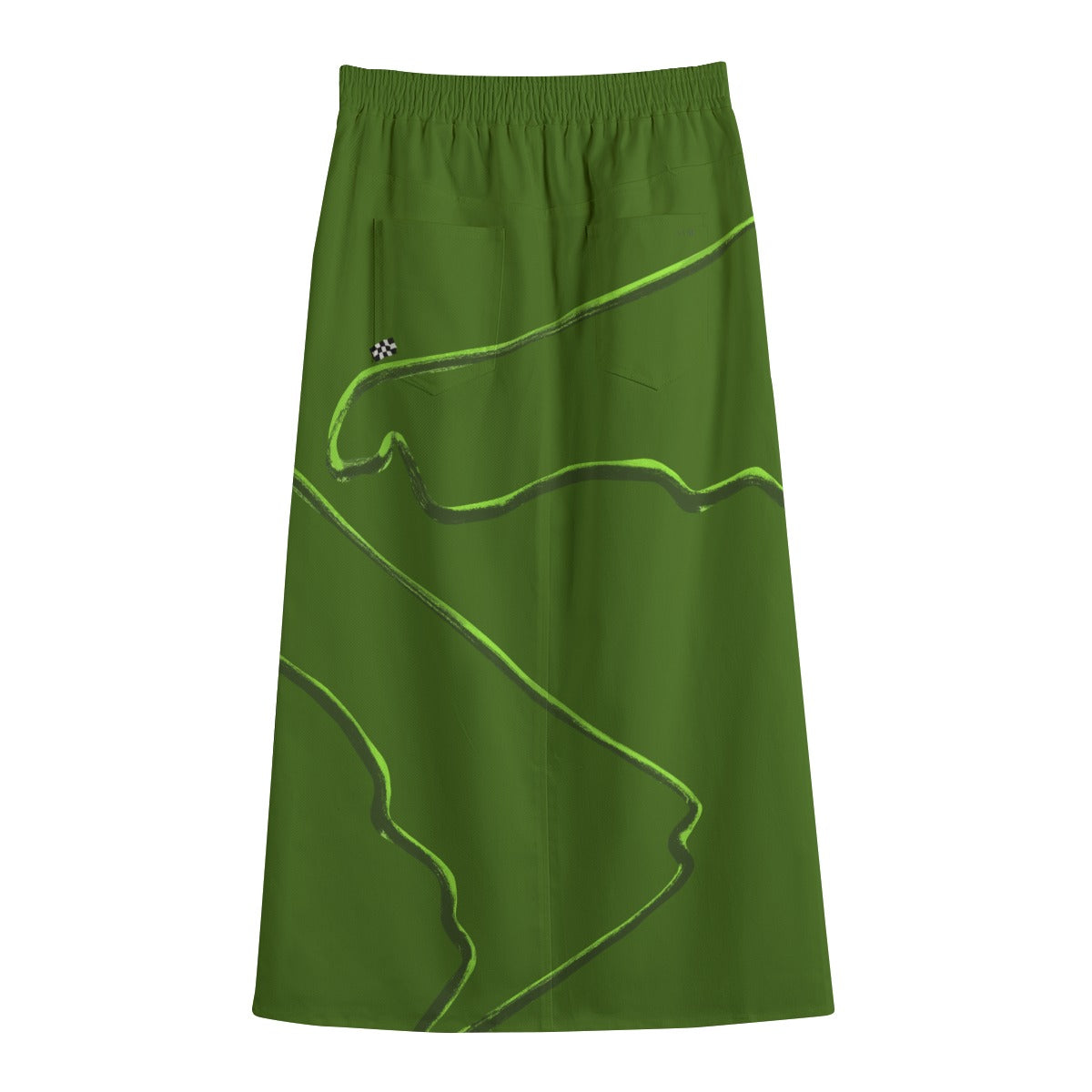 Mexico Flowers Front Mid-slit Cotton Skirt