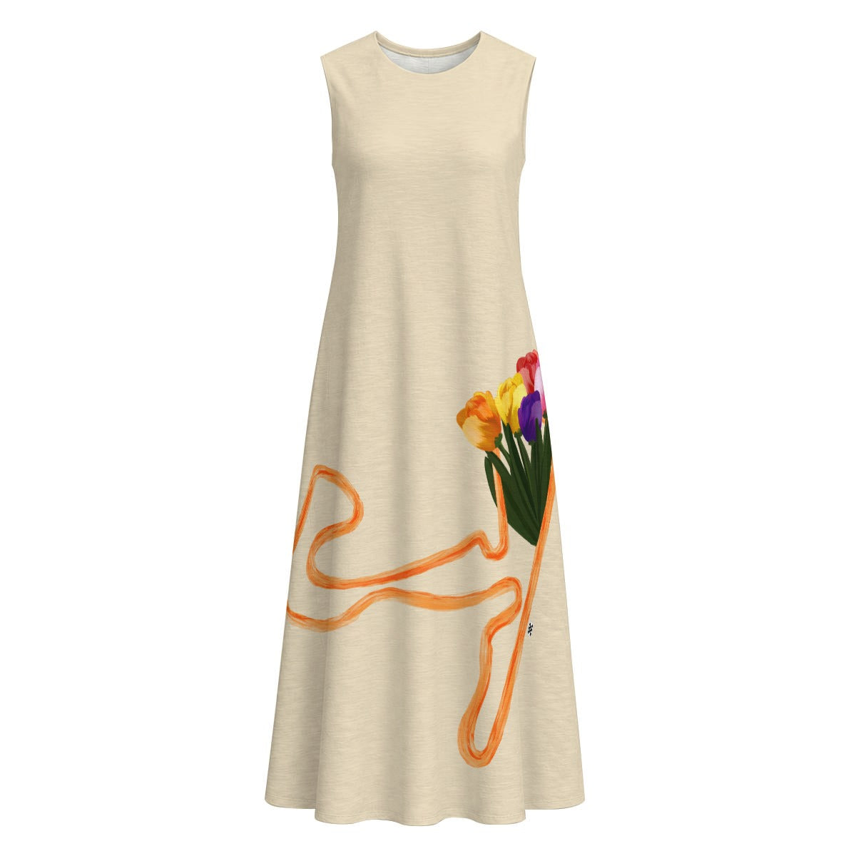 Zandvoort Big Tulips Sleeveless Dress With Pocket