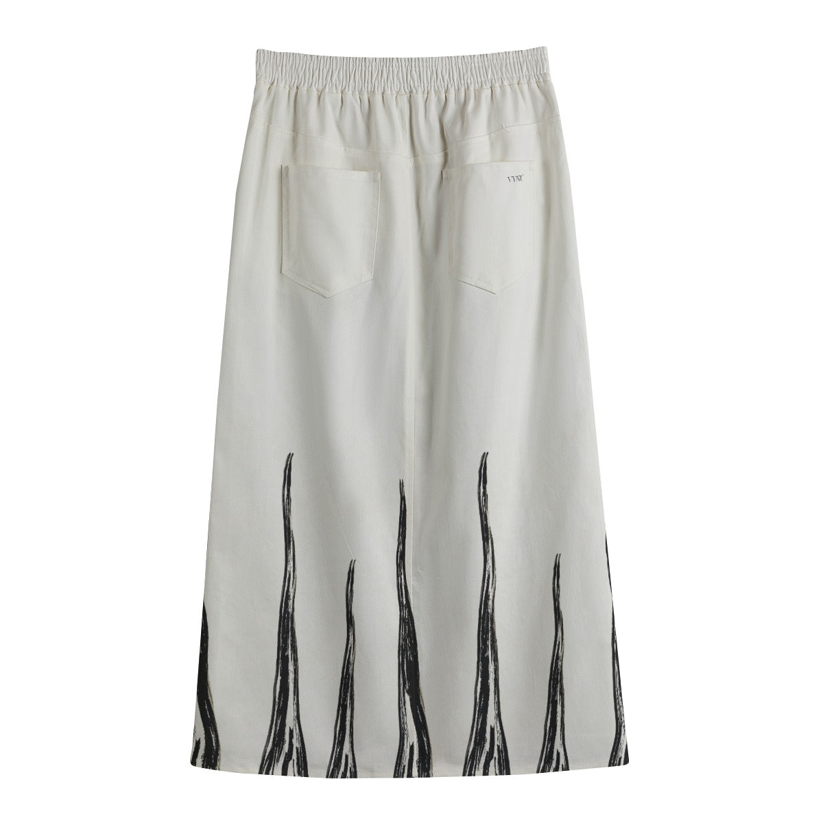 From The Bottom Front Mid-slit Cotton Skirt