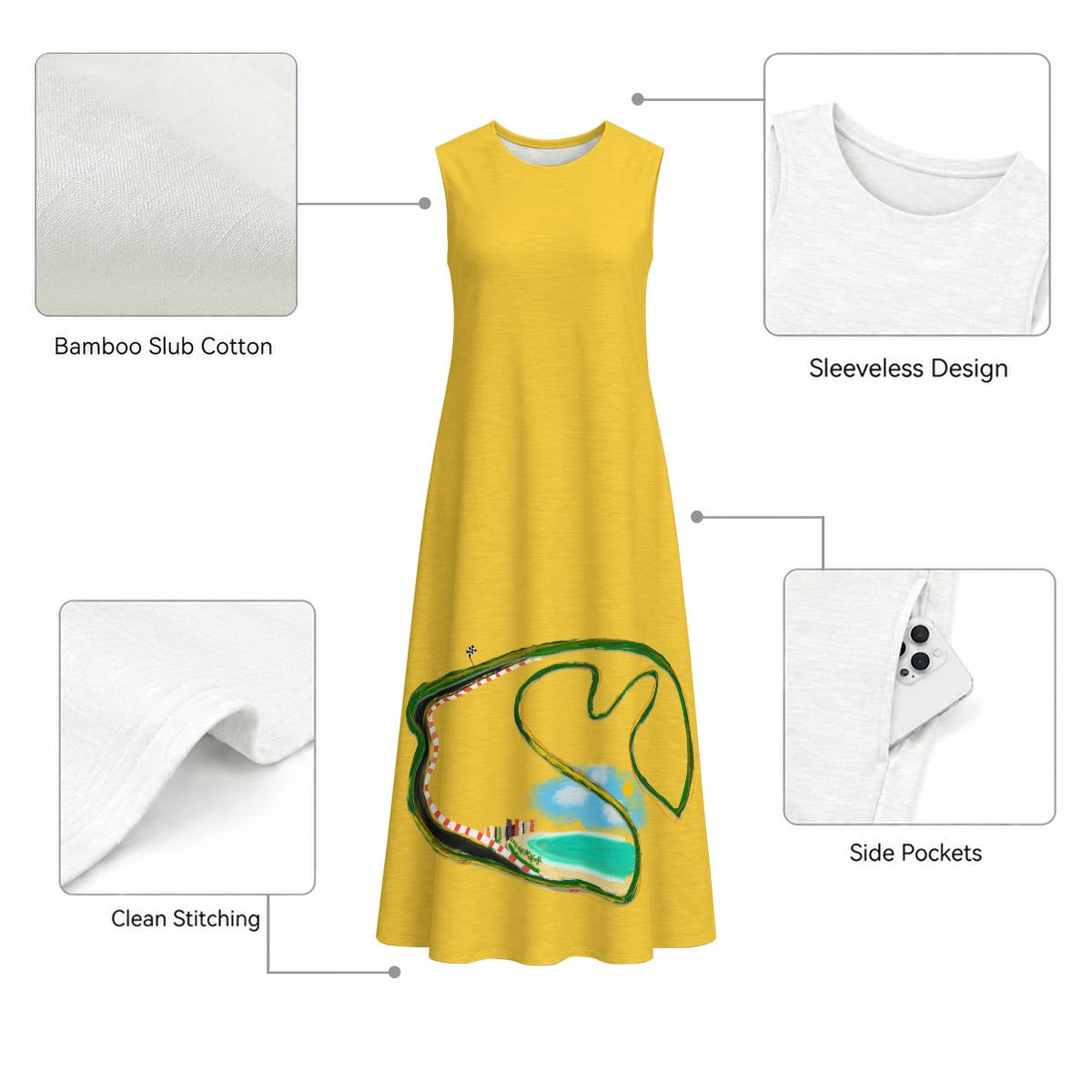 Brazil Yellow Cotton Dress