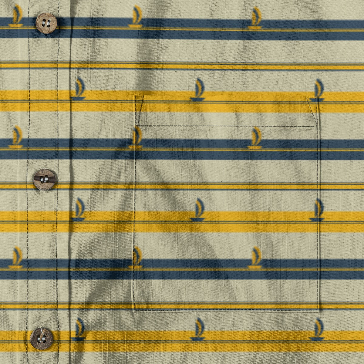 Sailing Stripes Men's Cotton Shirt