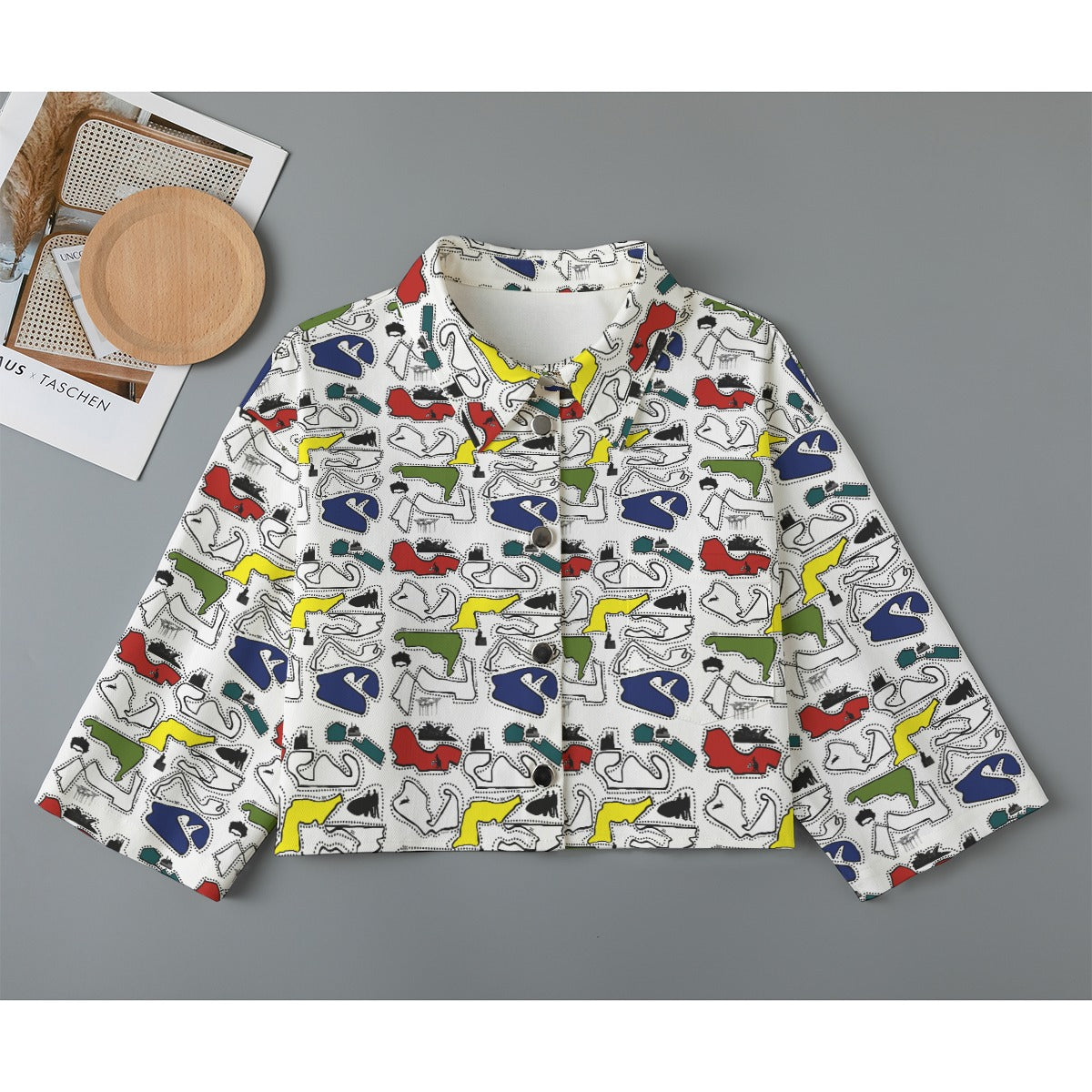 Colored Doodle Cropped Jacket