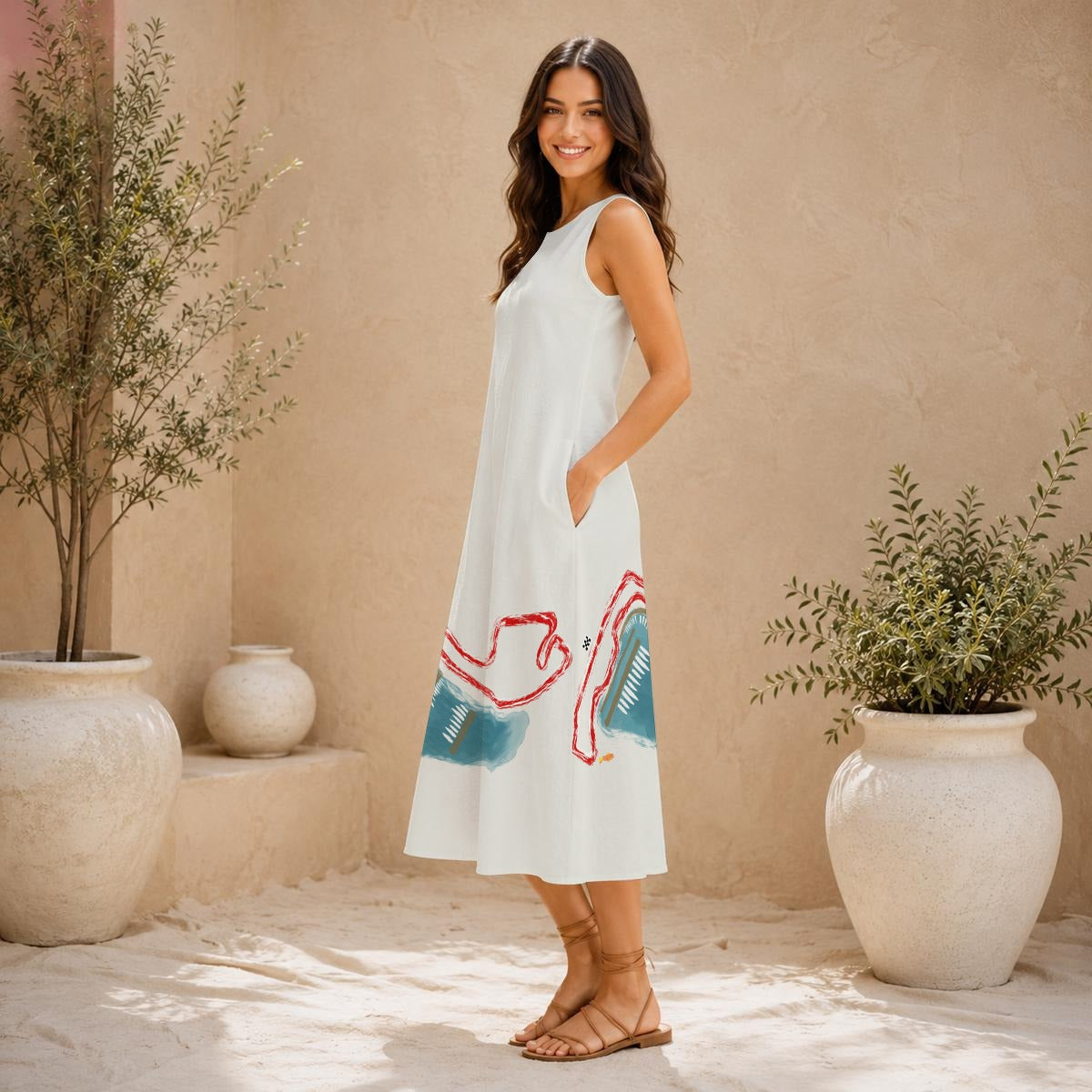 Monaco Cotton Dress W/Pockets