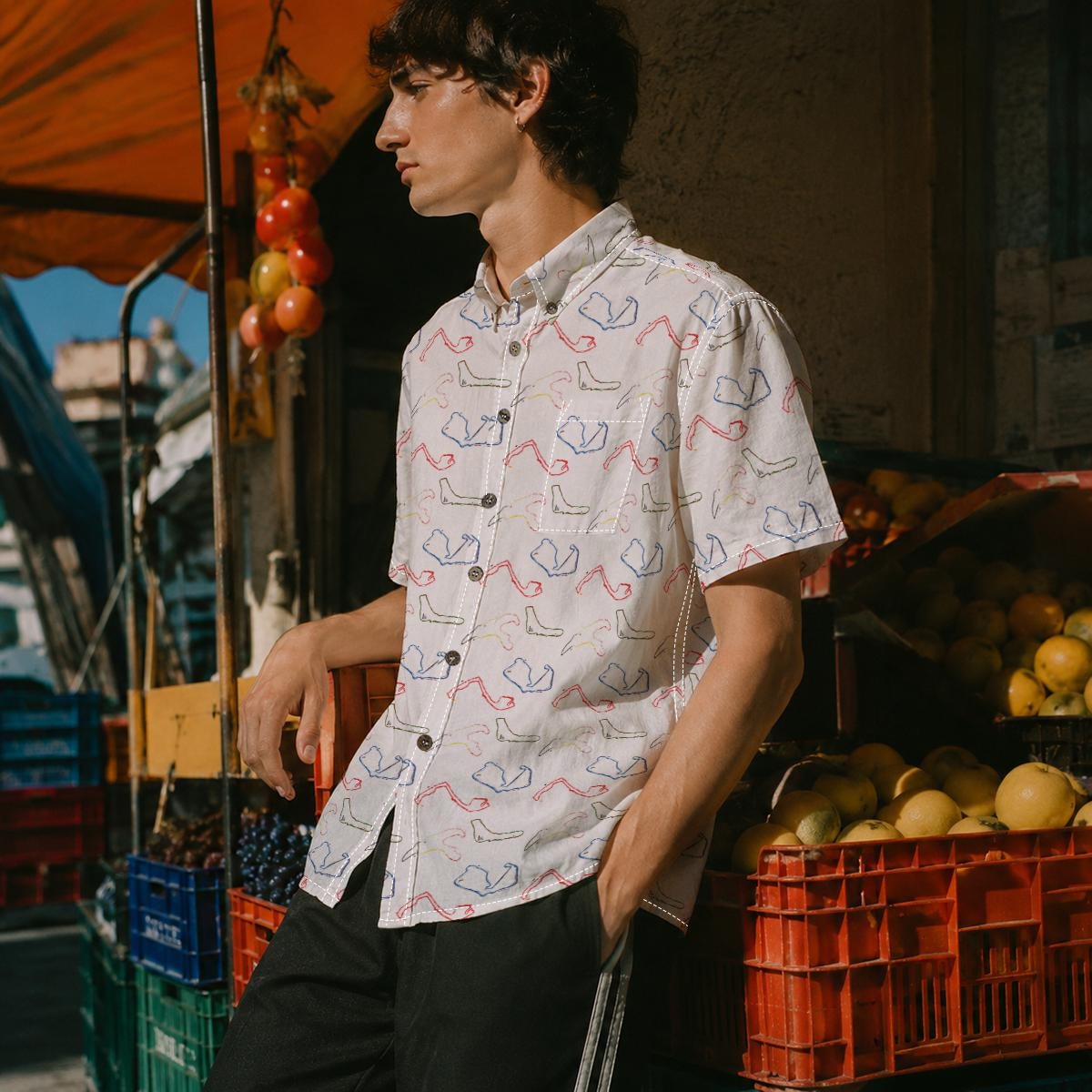 1950 Tracks Men Cotton Shirt