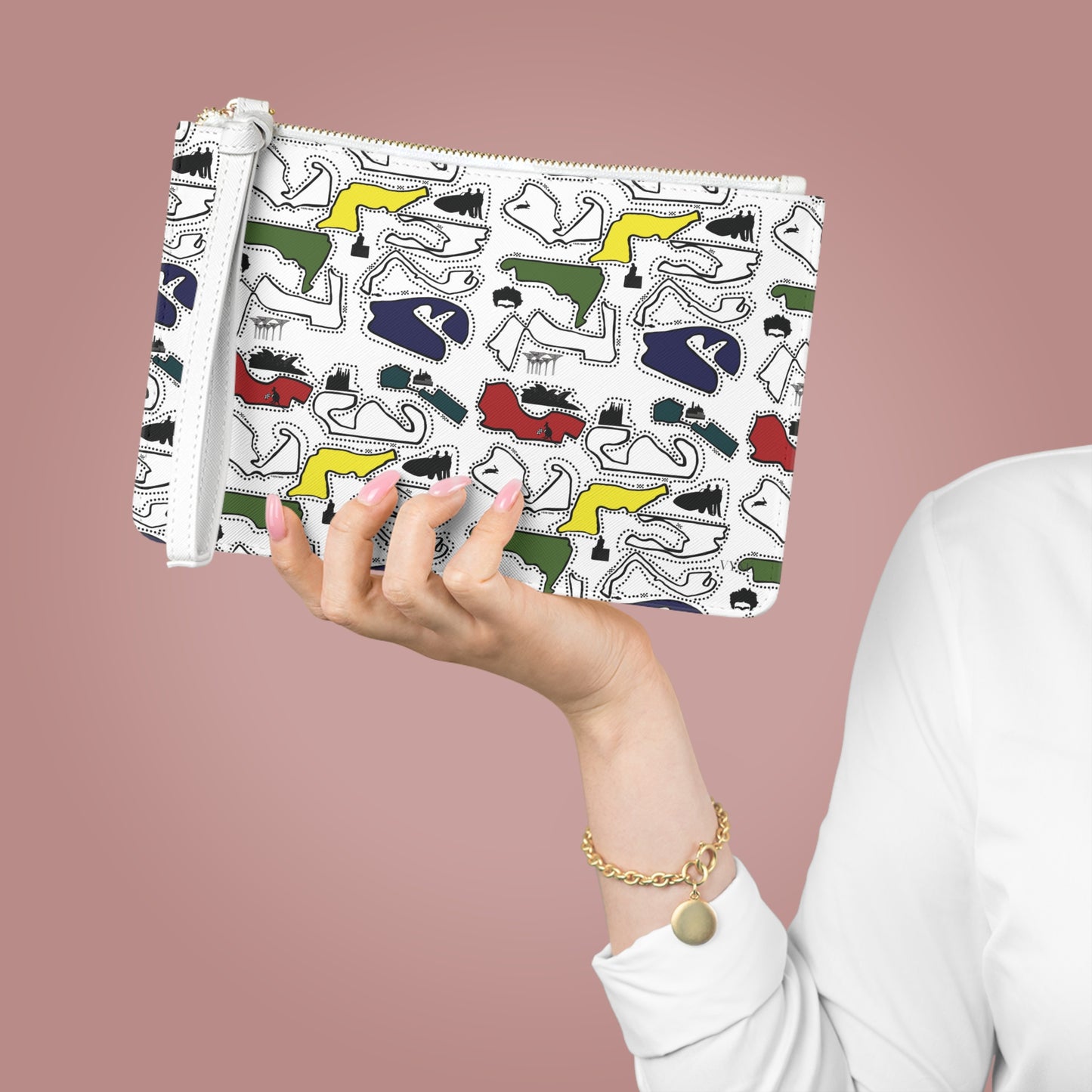 Colored Doodle Clutch Bag