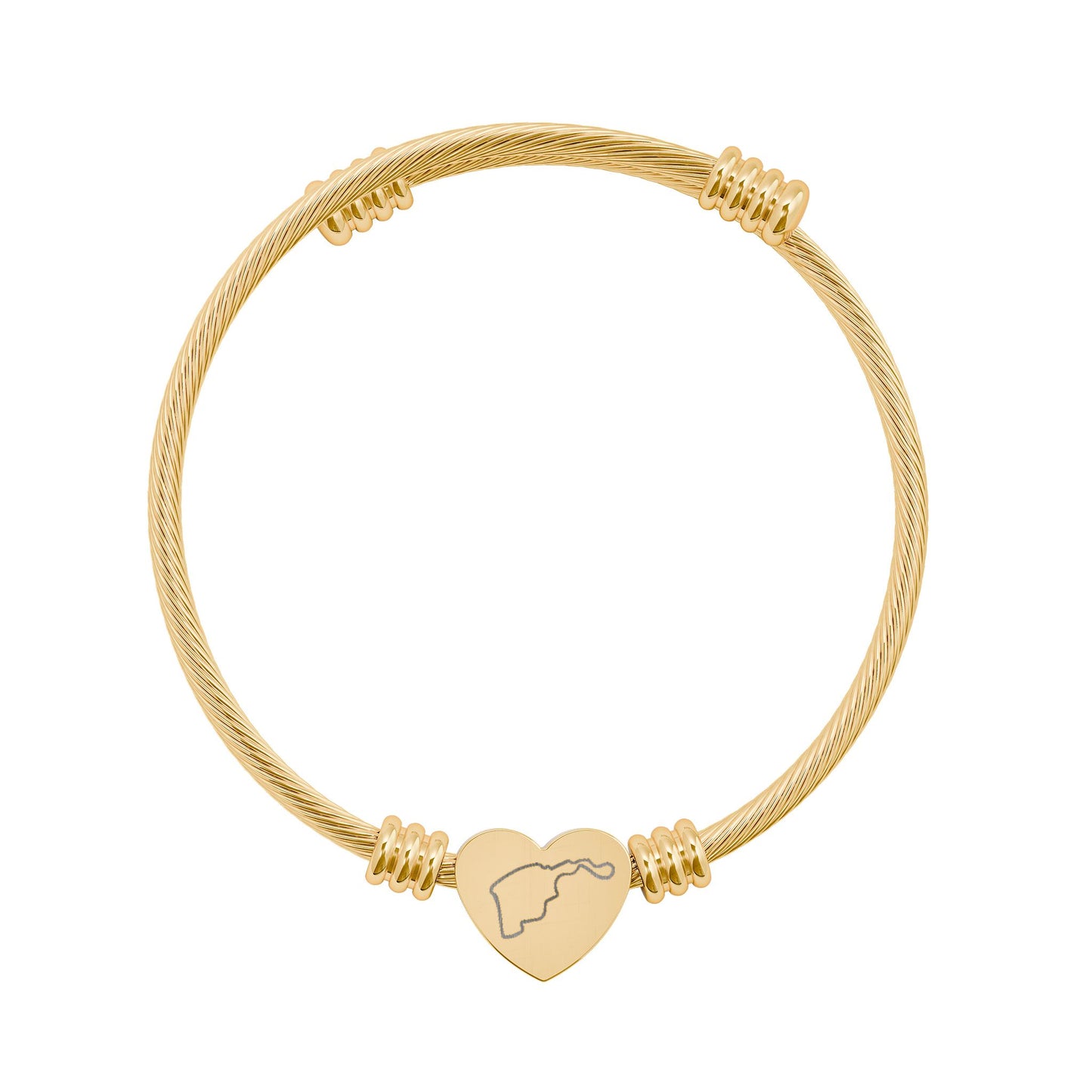 Madriding Heart Cuff Bracelet (Engraving) | Personalization Available