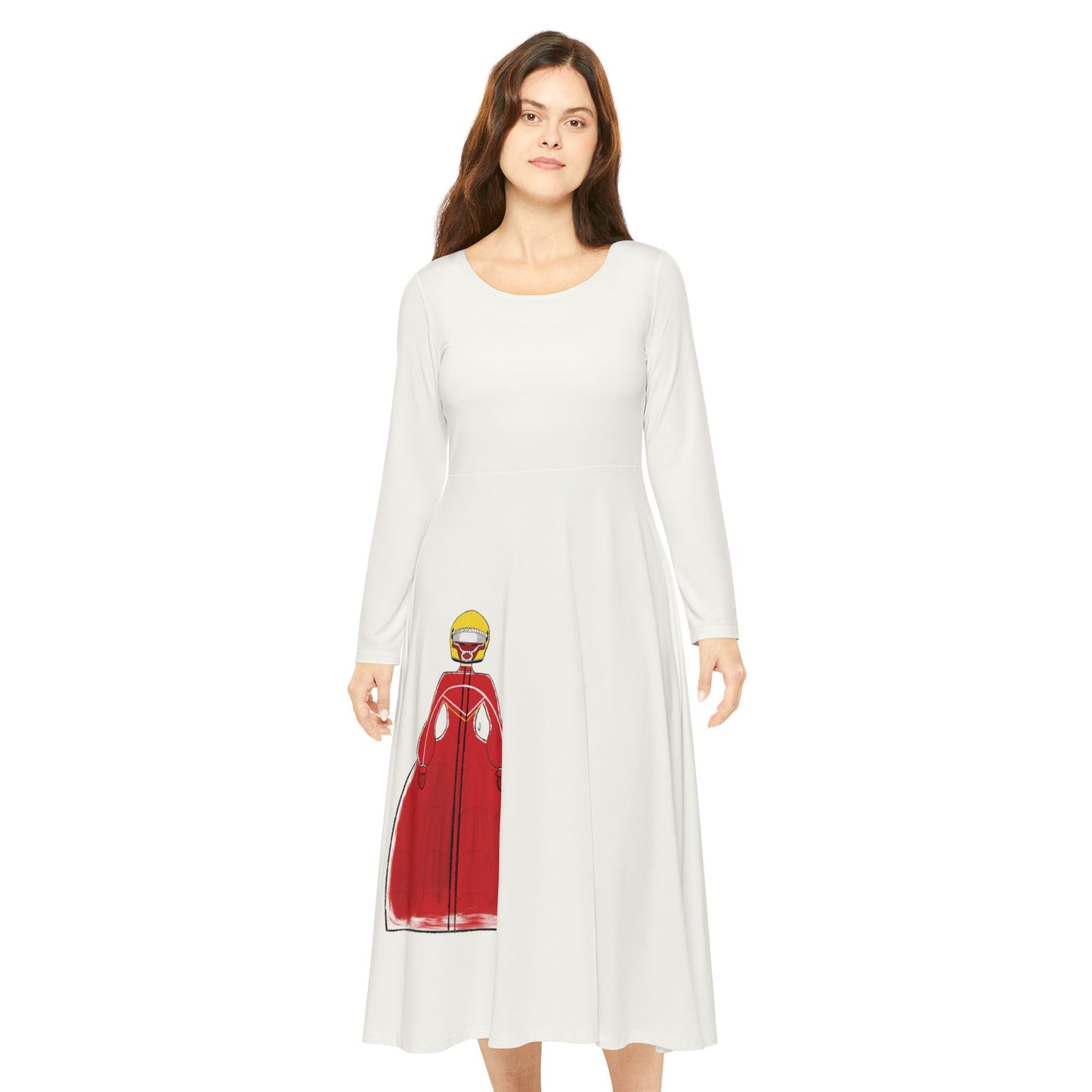 Vestido de baile de manga larga rojo Menina