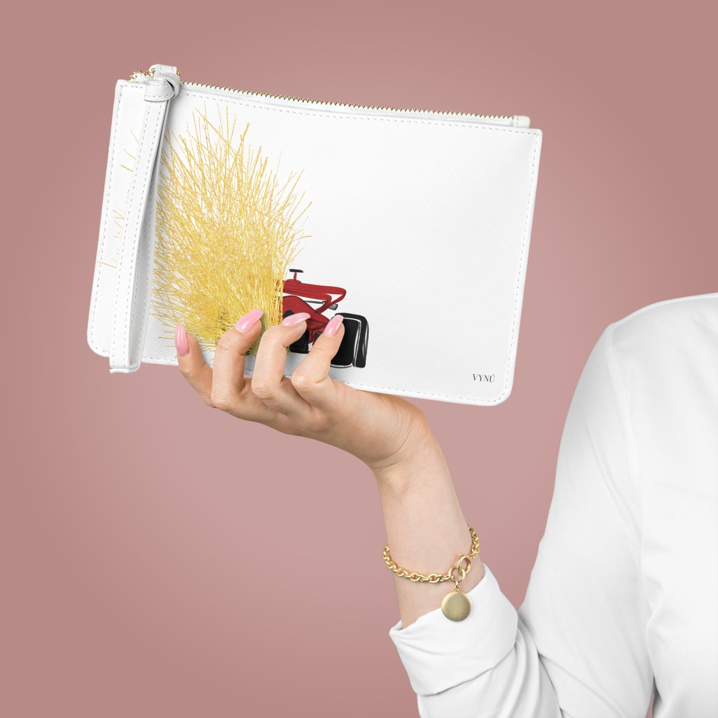 Sparks Clutch Bag | Red Stripe Accent