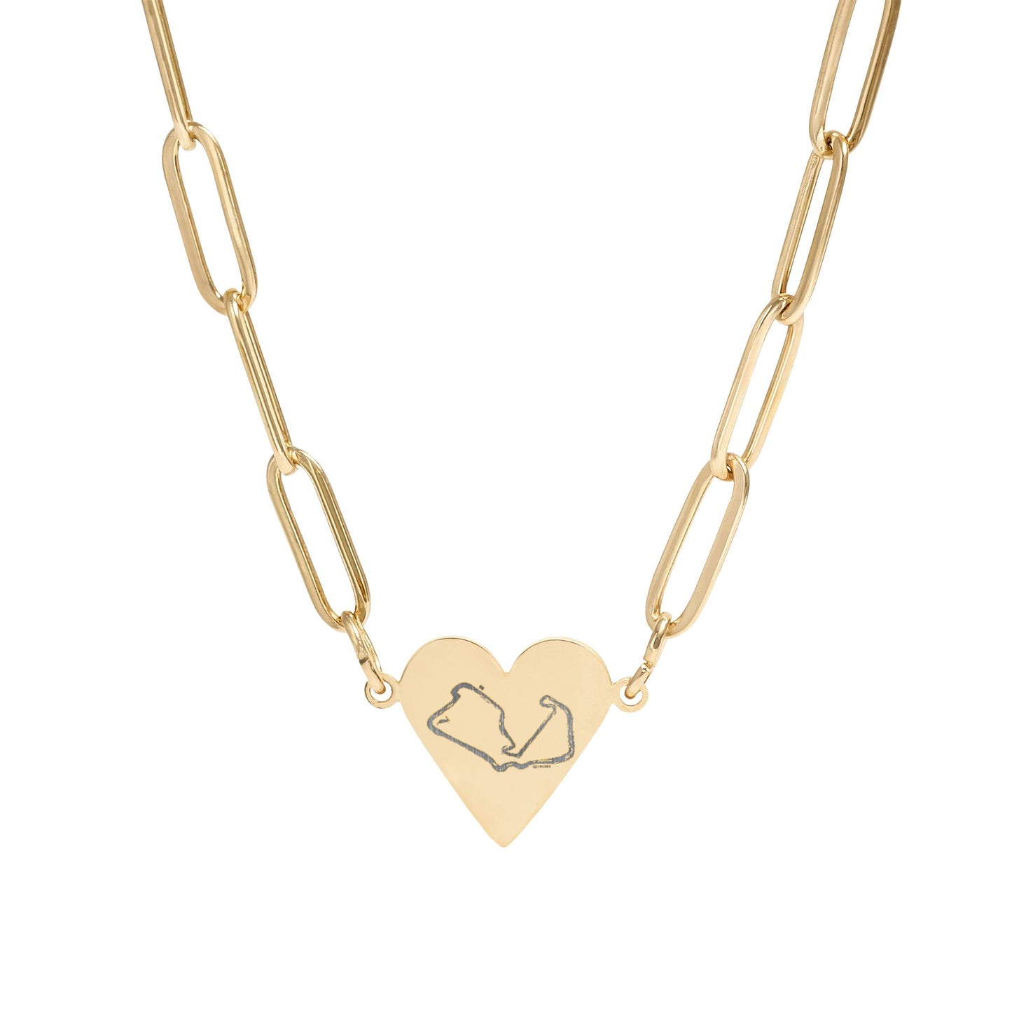 Silverstone Paperclip Heart Necklace (Engraving) | Personalization Available