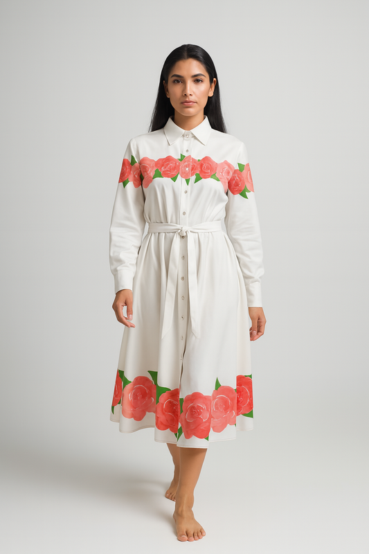 Rosas Shirt Dress