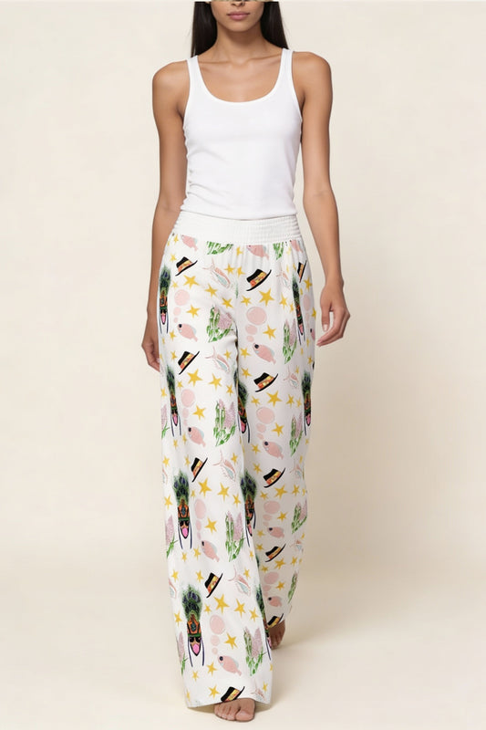 Pantalones casuales de pierna ancha para mujer A Pedir | 100 % rayón