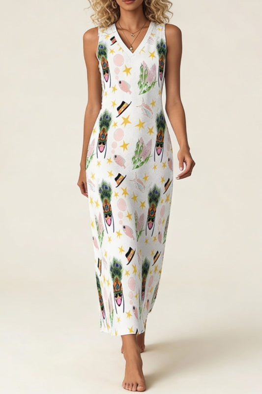 Vestido largo con escote en V de Pedir