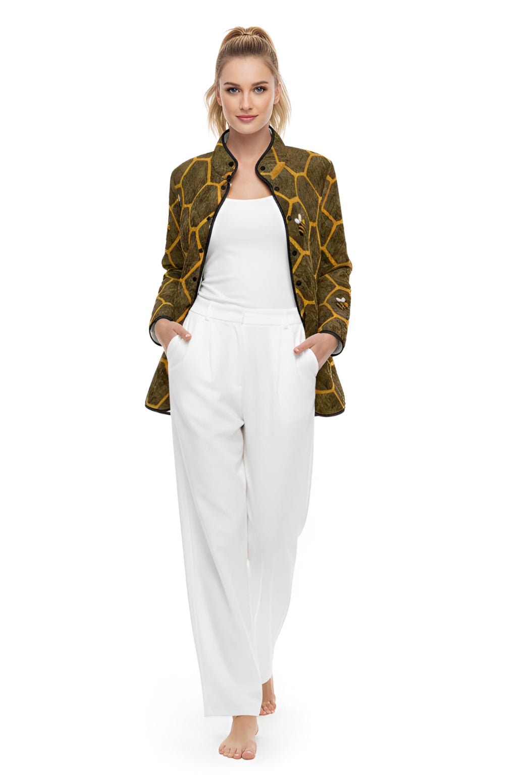 Abejas en Panal Quilted Jacket