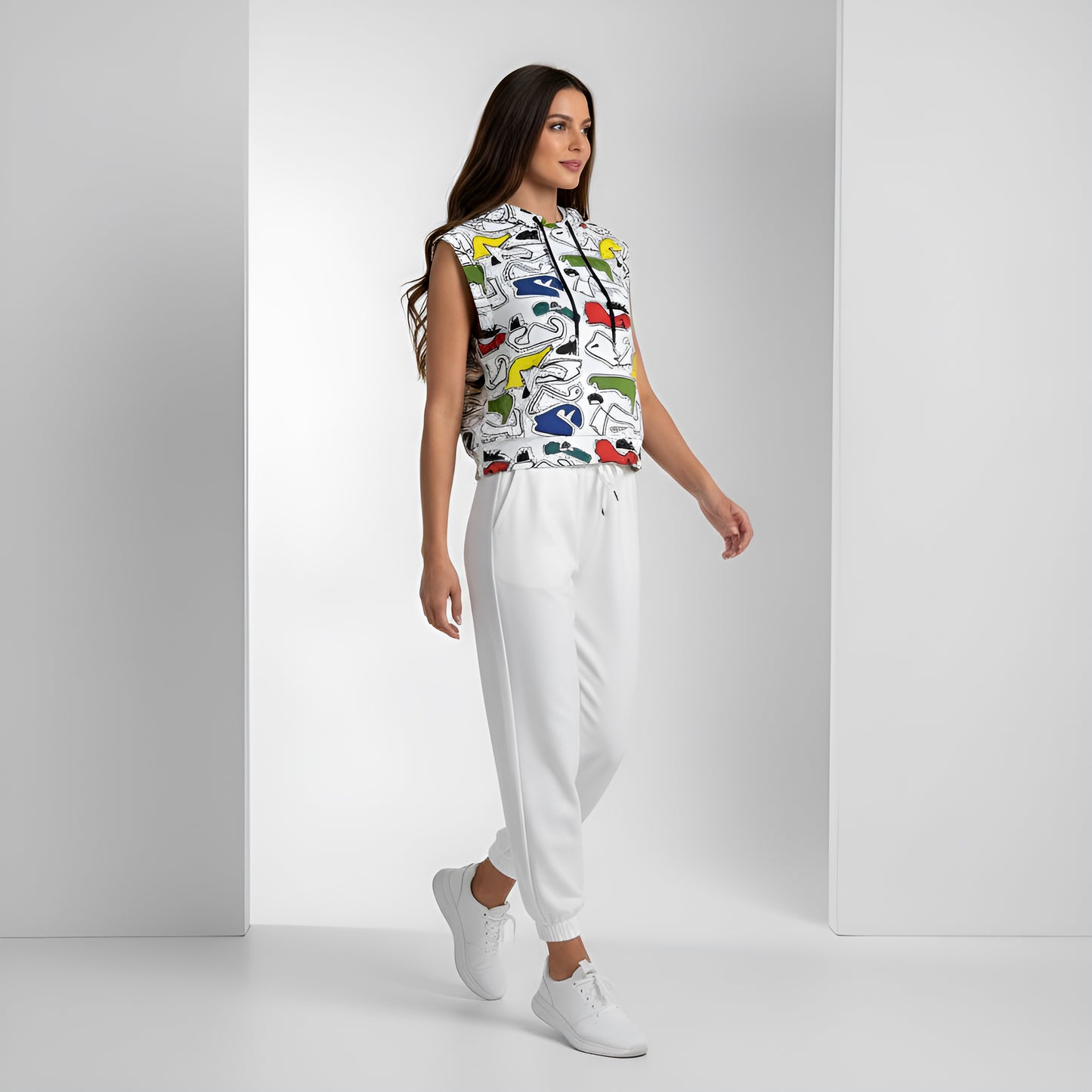 Colored Doodle Hooded Vest