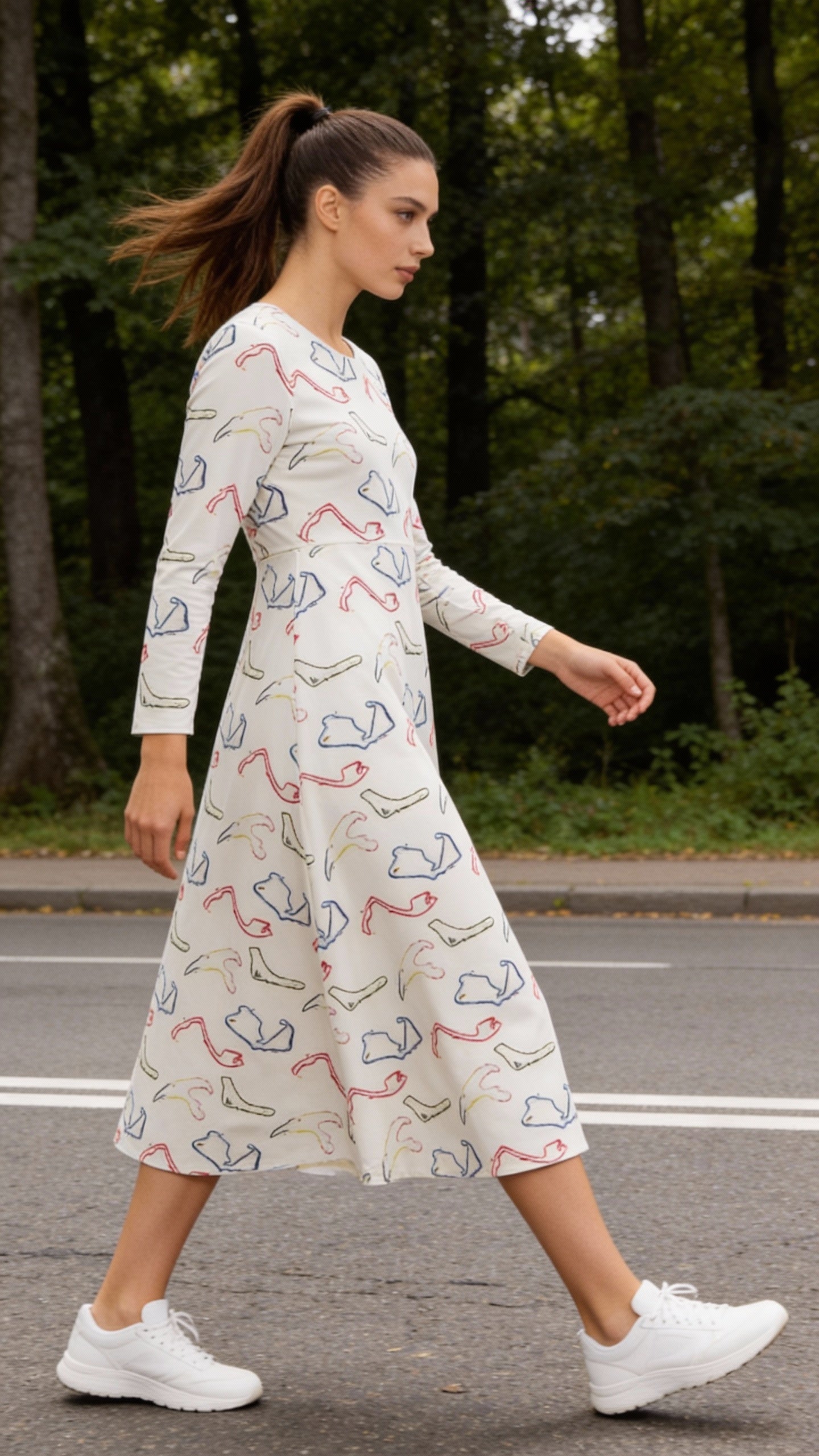 1950 Women's Long Sleeve Dance Dress