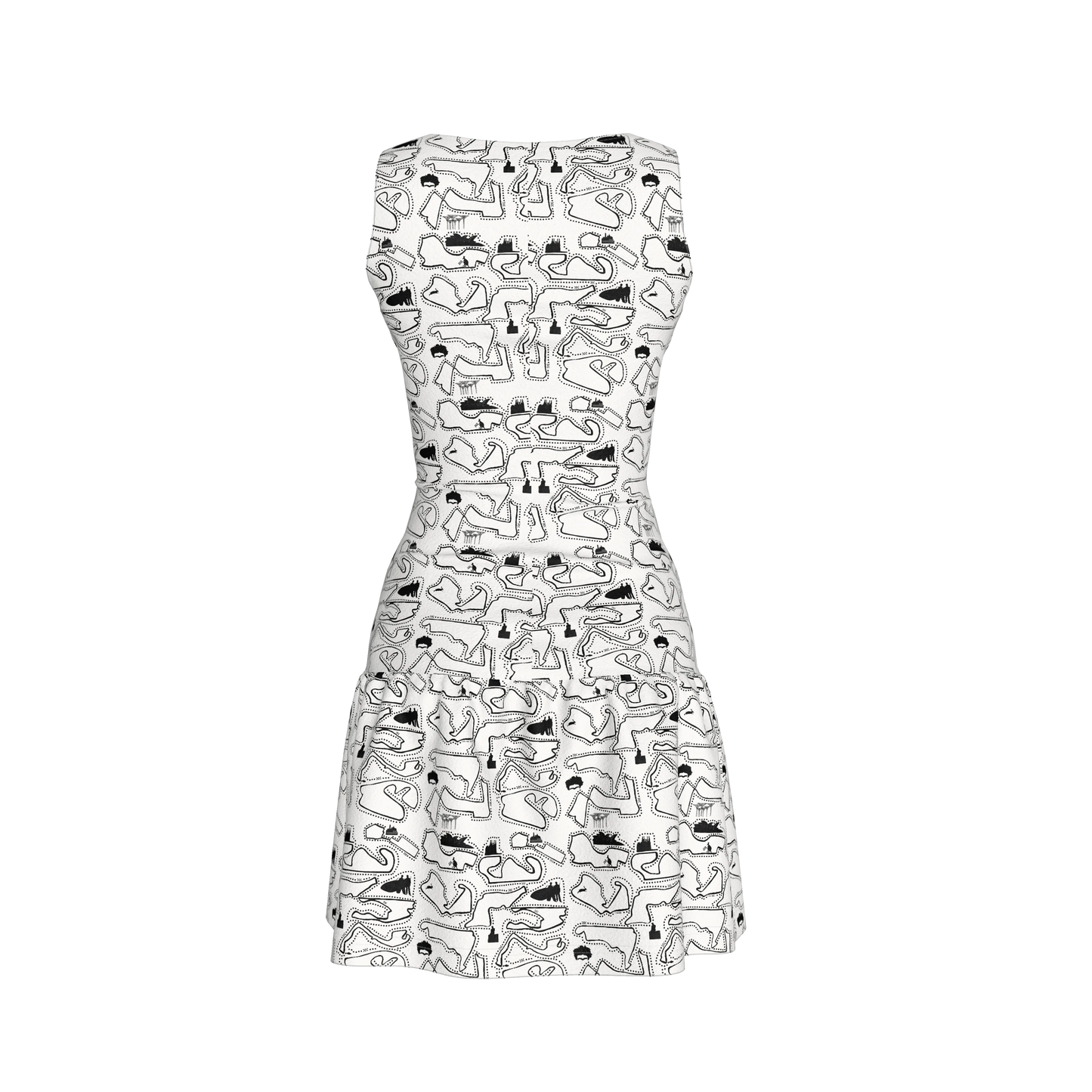 Doodle Ruffle Drop Waist Mini Dress