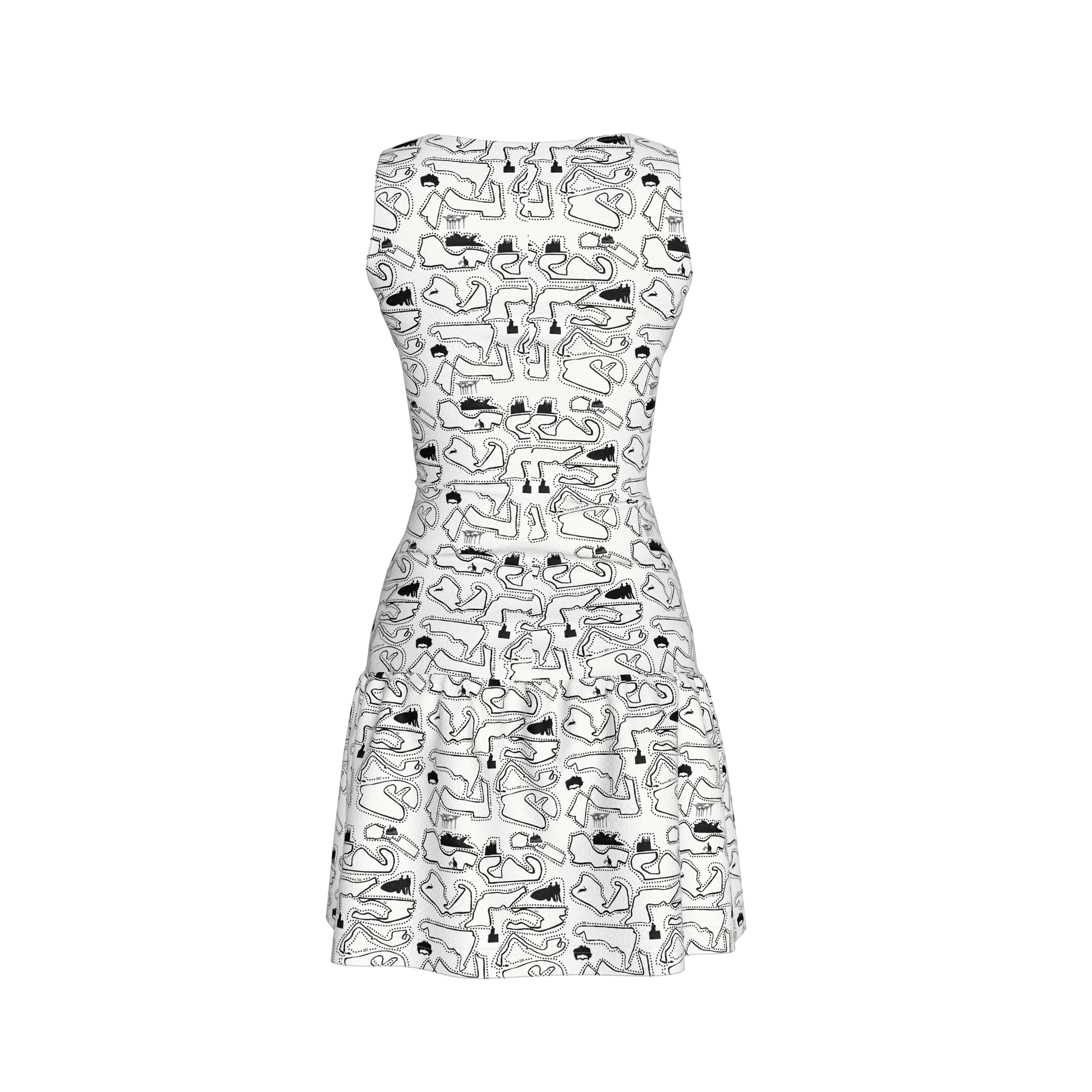 Doodle Ruffle Drop Waist Mini Dress